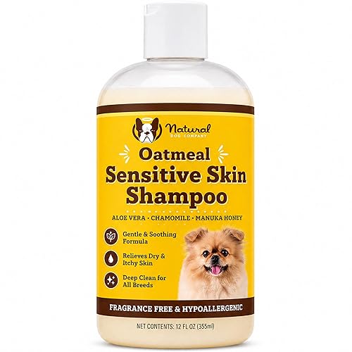 Sensitive Skin Dog Shampoo – Hypoallergenic Oatmeal Anti Itch Shampoo
