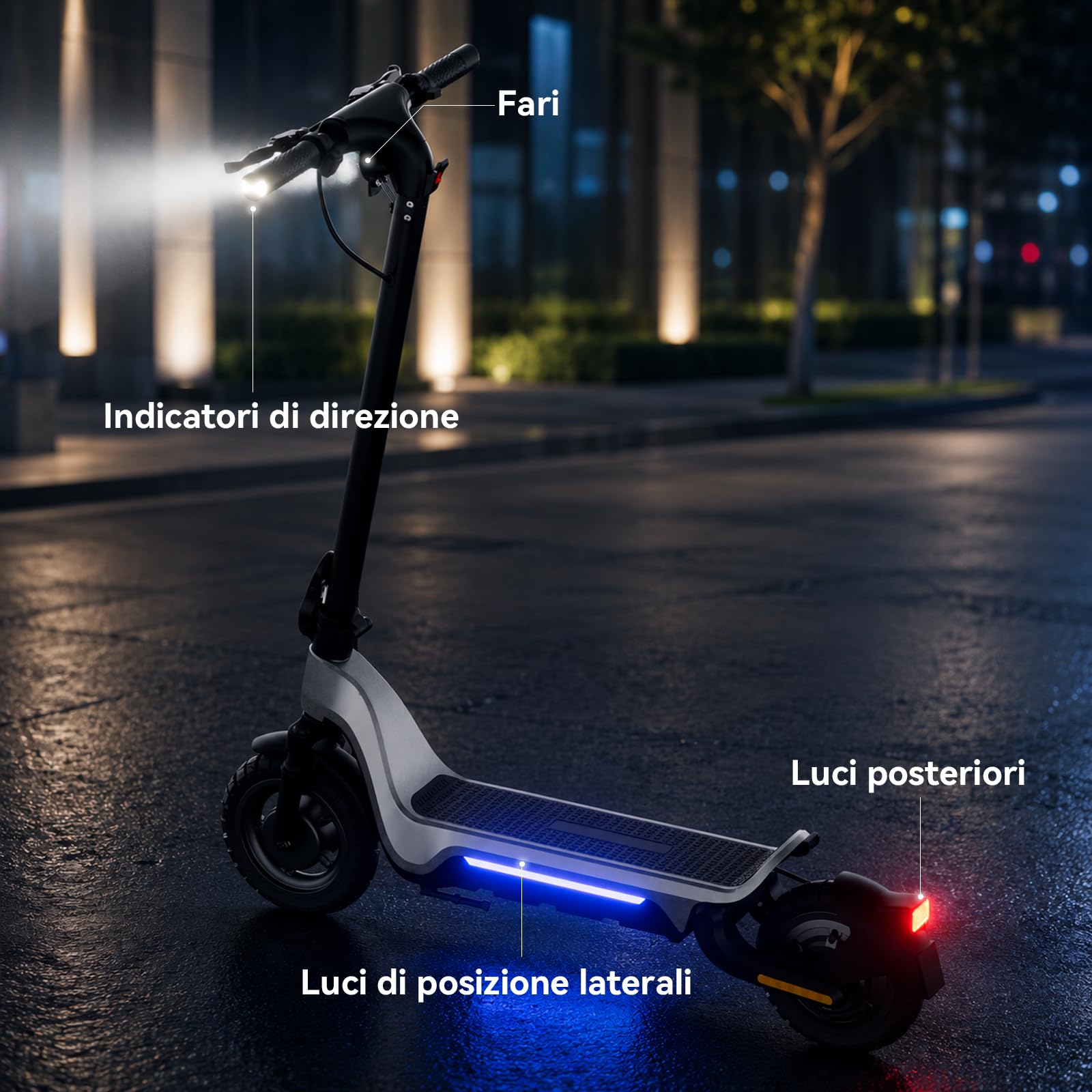 X3 Monopattino Elettrico per Adulti, Batteria 48V 15Ah, Autonomia 40–50 km, Velocità Limitata 25 km/h, Ruote 10” Off-Road, Doppia Sospensione, Freni a Disco, APP Smart, Telaio Pieghevole in Magnesio,