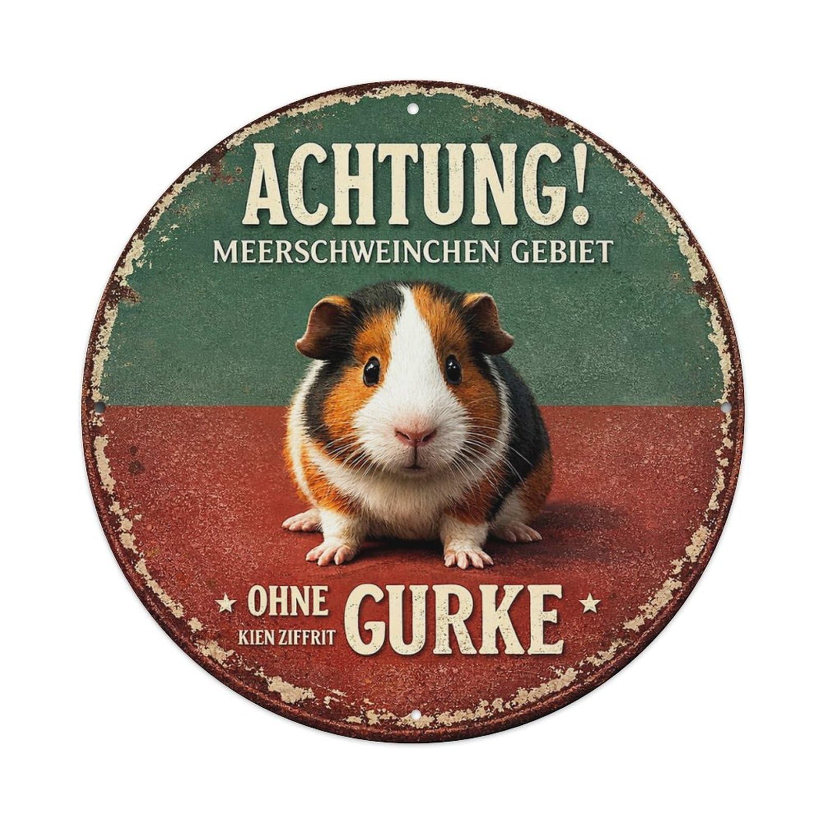 Attention Guinea Pigs Area Without Cucumber Metal Tin Sign Plaque