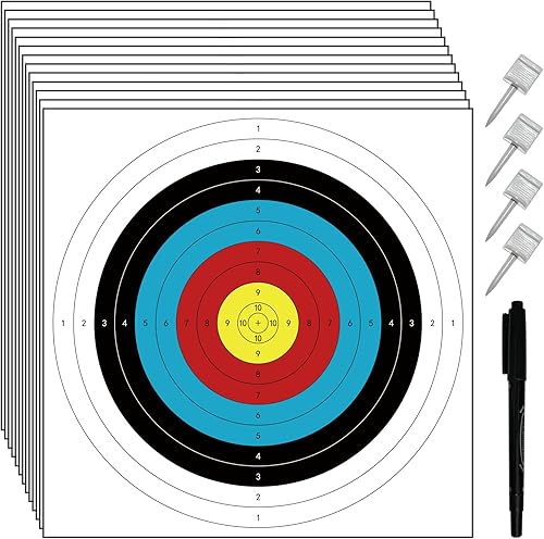 Papel de objetivos de tiro con arco para patio trasero, objetivos de flecha de arco para caza y objetivos de tiro con arco, accesorios de práctica