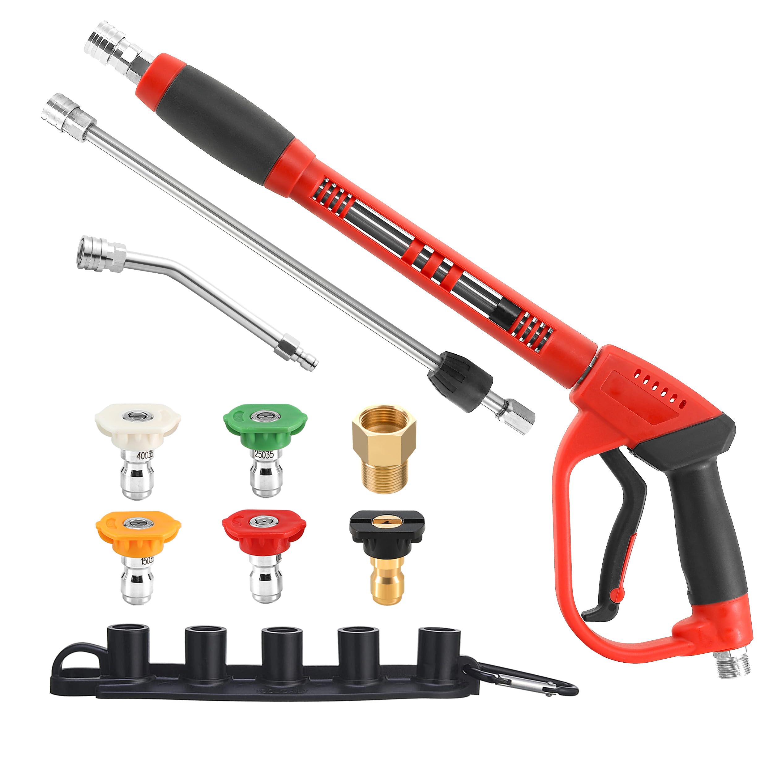 Photo 1 of Tool Daily Pressure Washer Gun with Replacement Wand Extension, 30 Degree Curved Rod, 5 Nozzle Tips, 4000 PSI