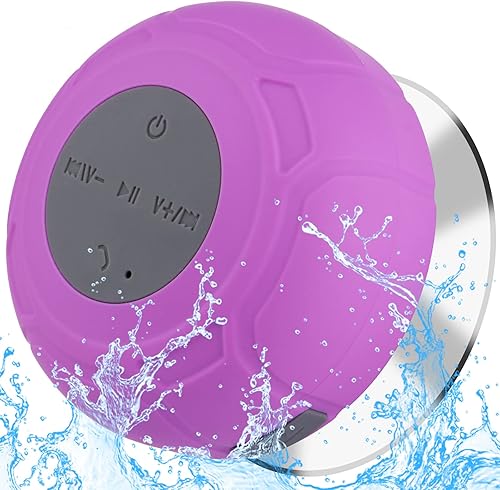 Altavoz de ducha Bluetooth impermeable portátil inalámbrico resistente al agua manos libres altavoz con micrófono incorporado, ventosa para baño