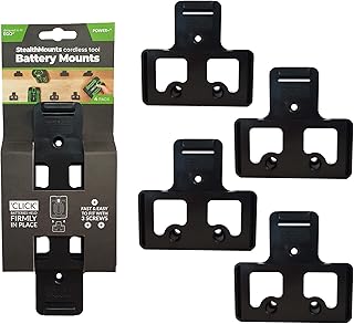 StealthMounts EGO Battery Holder - 4 Pack | EGO Battery Mount | EGO Battery Storage | Ego Holder | 56V Ego Battery Holder Wall Mount | EGO 56V Battery Mount | Made in UK
