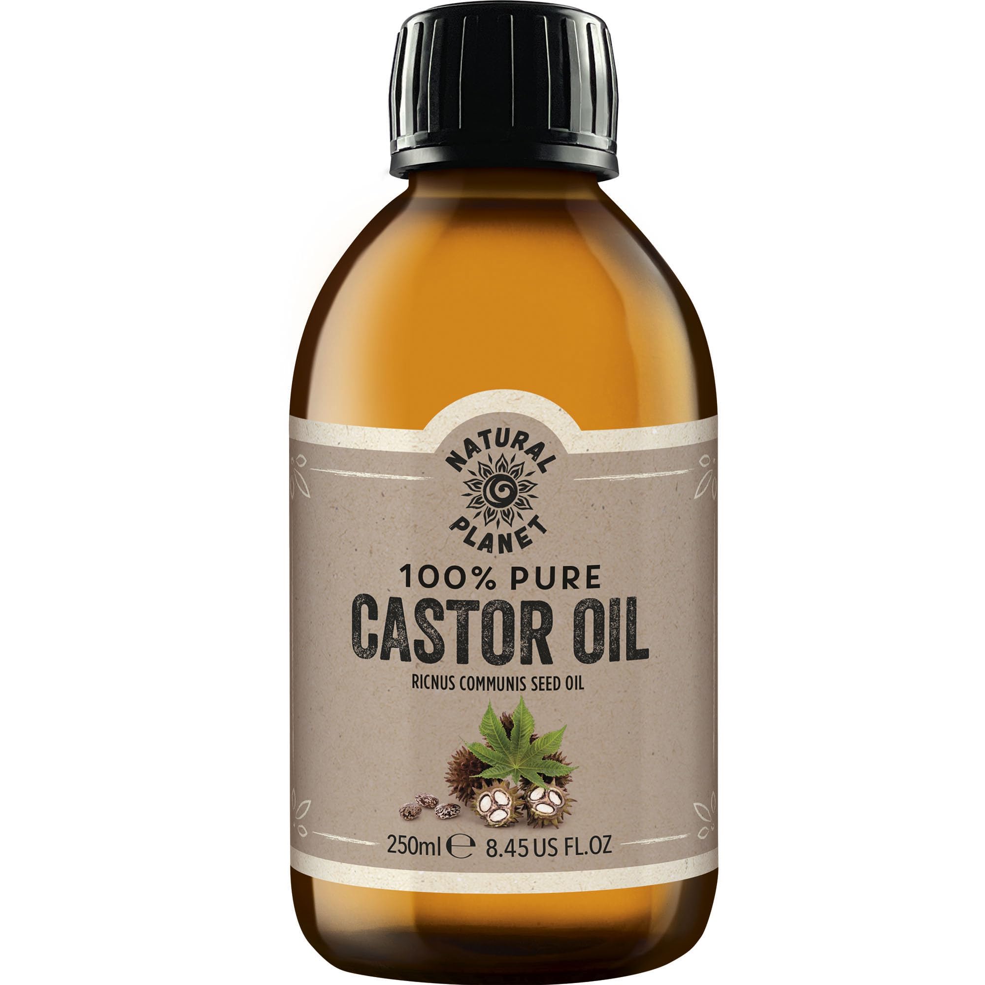 Original Castor OIl 250ml Cold Pressed Premium Quality 100% Pure Hexane-Free, Non GMO, Versatile Usage Eyelashes, Eyebrows and Hair growth