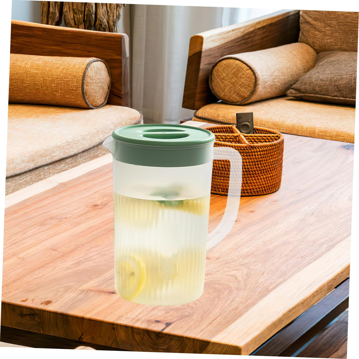 Cabilock 2piezas Jarra de Agua de Plástico Unidades con Tapa para Nevera Resistente al Calor para Té Limonada Helado y Bebidas Frías