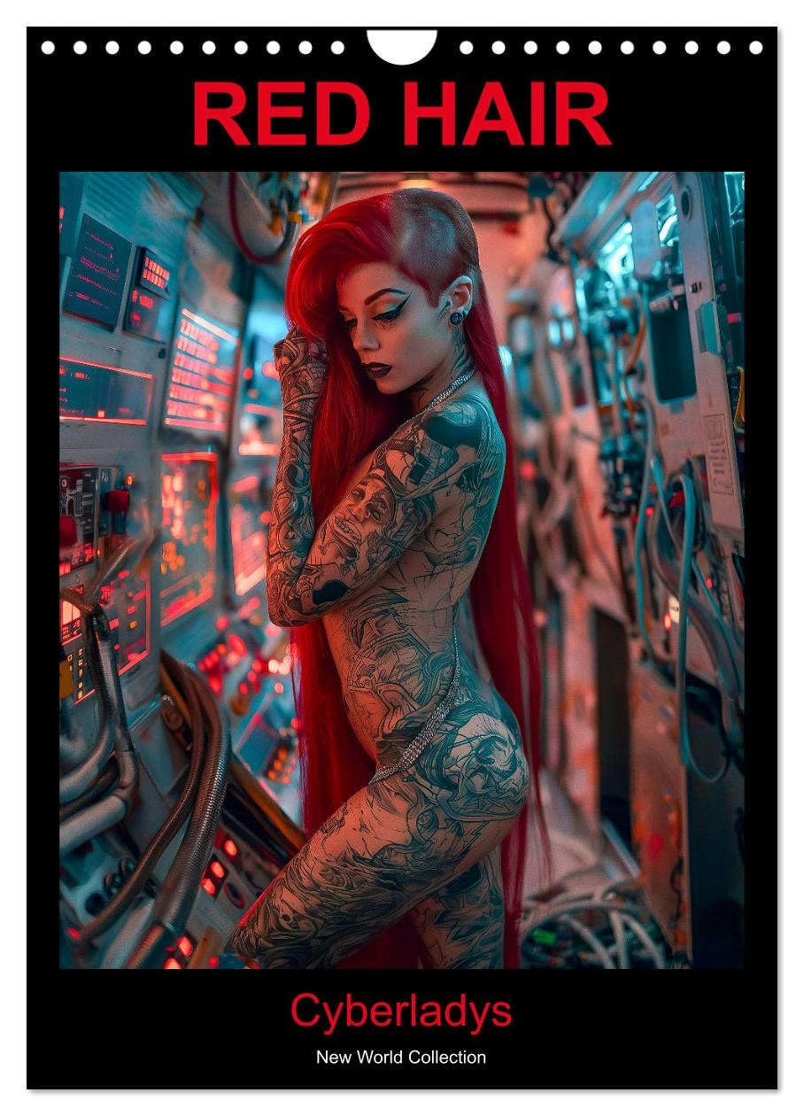 RED HAIR - Cyberladys UK-Version (Wall Calendar 2026 DIN A4 Portrait), CALVENDO 12 Month Wall Calendar