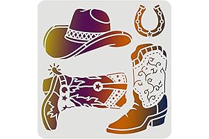 FINGERINSPIRE Western Cowboy Stencils for Painting on Wood, Tile, Paper, Fabric, Floor and Wall