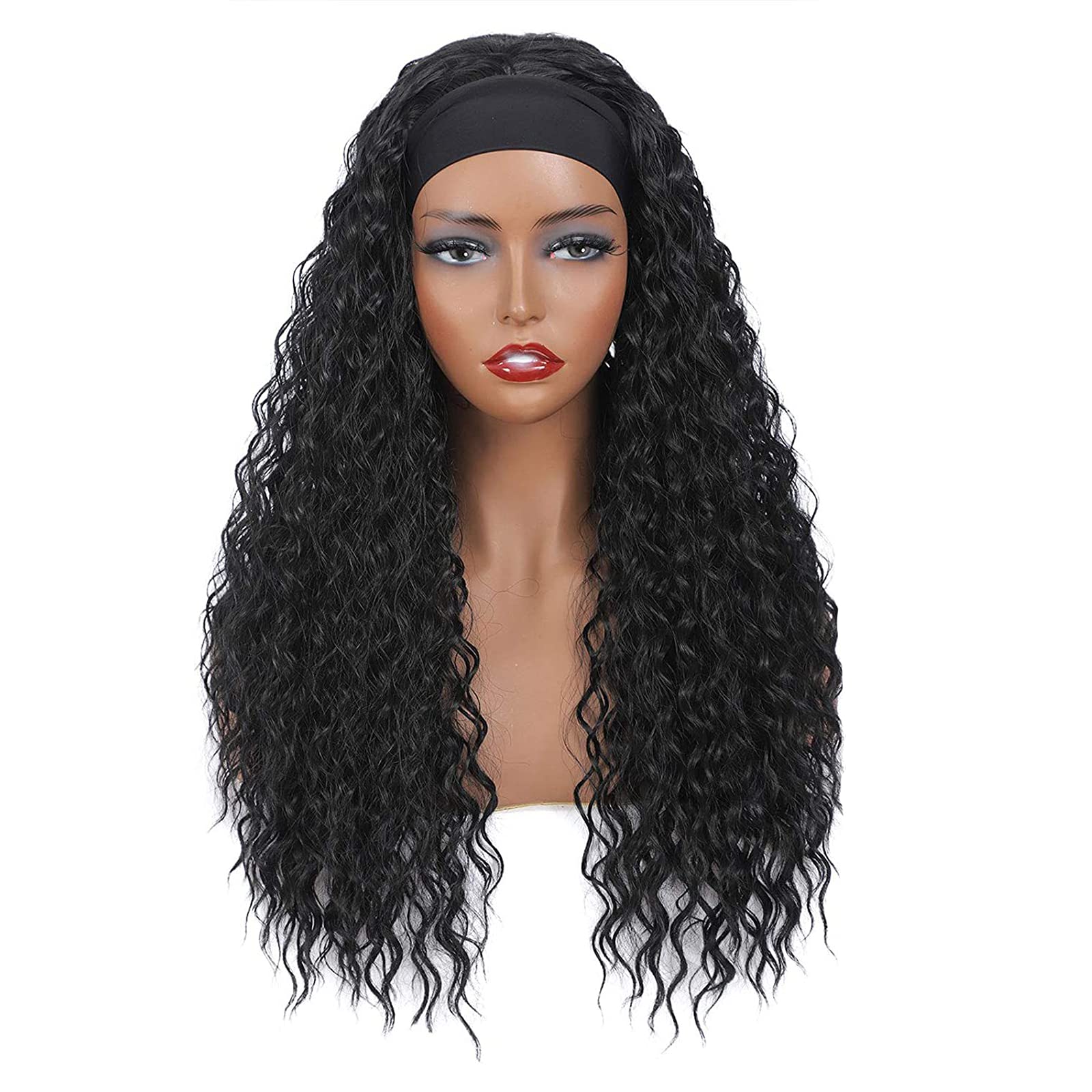 Perruque bande de cheveux LWZ en longs cheveux bouclés d'une élégance naturelle