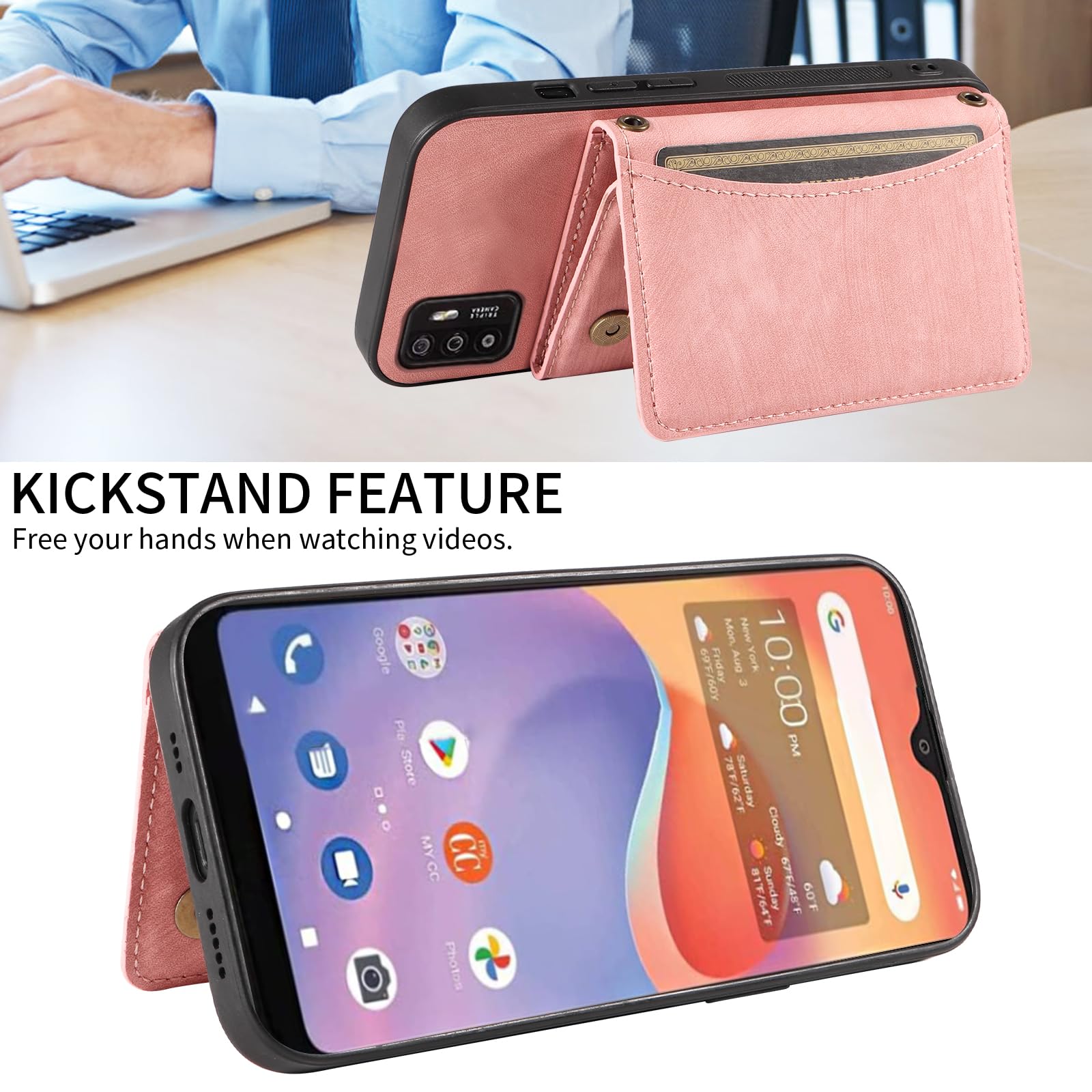 Zte Zmax Phone For ZTE ZMax 11 Z6251 Wallet Case 9Card Zipper