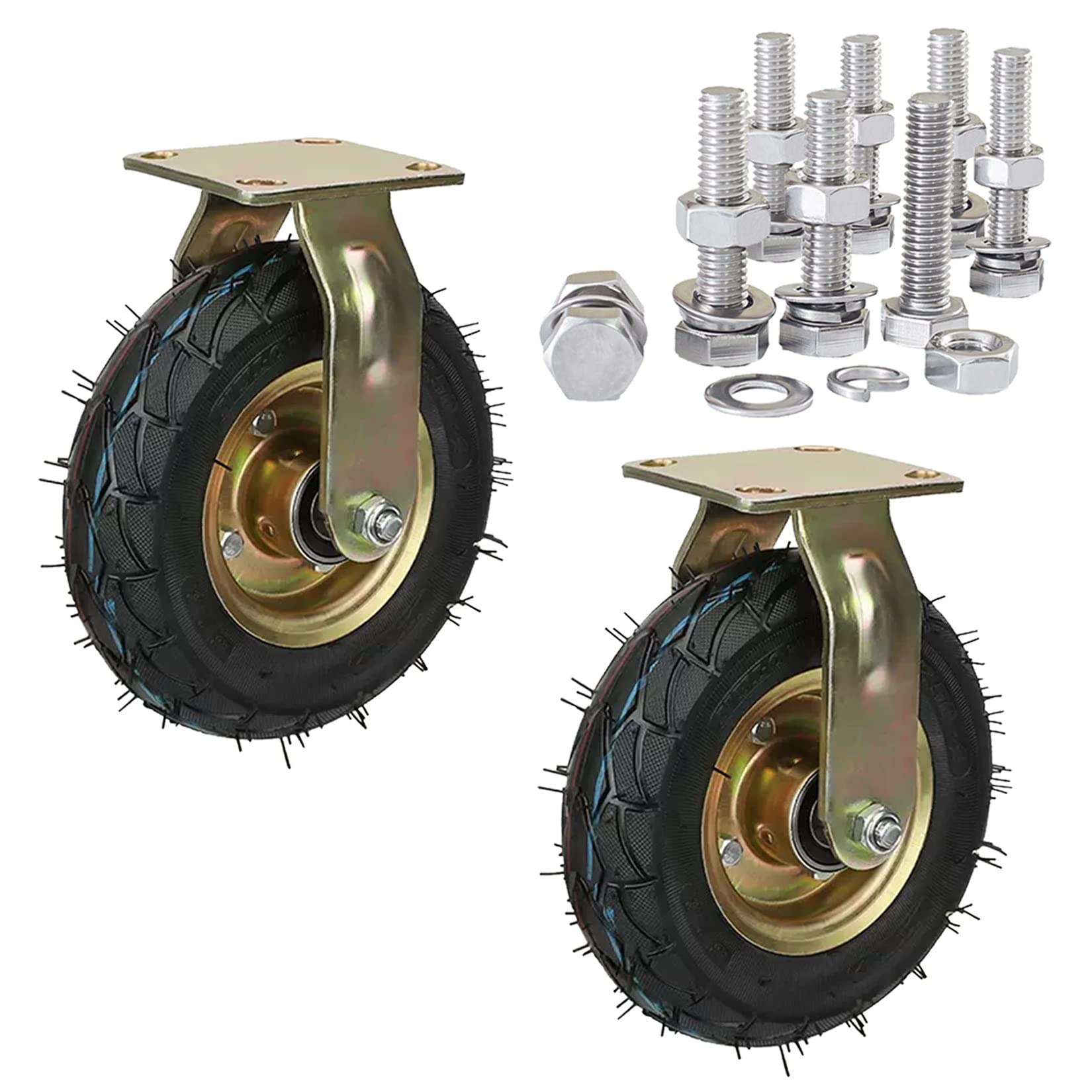 Roulettes pneumatiques 8 et 10 pouces pour diables et chariots de jardin sur terrain difficile