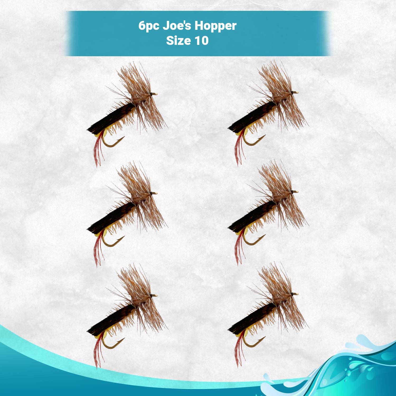 Feeder Creek Fly Fishing Flies | Terrestrial Fly Fishing Assortments | Trout and Bass Flies | Fishing Gear | Ants | Hoppers | Beetles | Fishing Lures (Joe's Hopper 6pc Size 10)