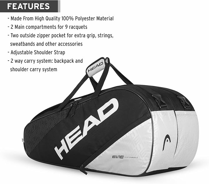 【専用品】 ヘッド HEAD テニス ラケットバッグ エリート9Rスーパーコンビ