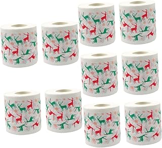 NOLITOY 10 Rolos De Papel Impresso Rolo De Papel Higiênico Para Banheiro Papel Higiênico Padrão De Natal Papel Higiênico Guardanapo De Natal Papel De Banho Papel Higiênico De Natal