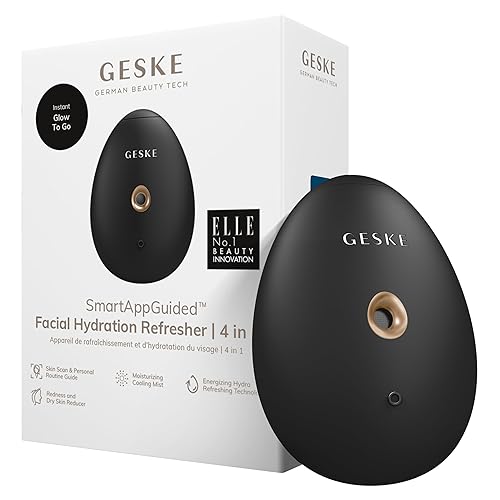 GESKE SmartAppGuided - Refrescante de hidratación facial  4 en 1  Atomizador de agua  Máquina de pulverización hidratante  Rociador facial
