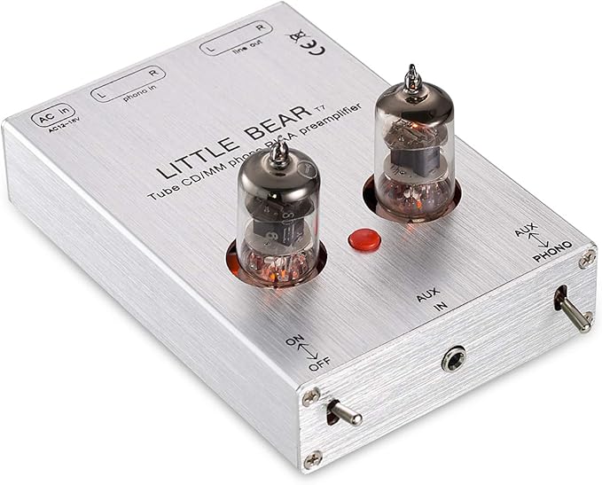 Nobsound Little Bear T7 Vacumn Tube Mini Phono Stage RIAA MM Turntable