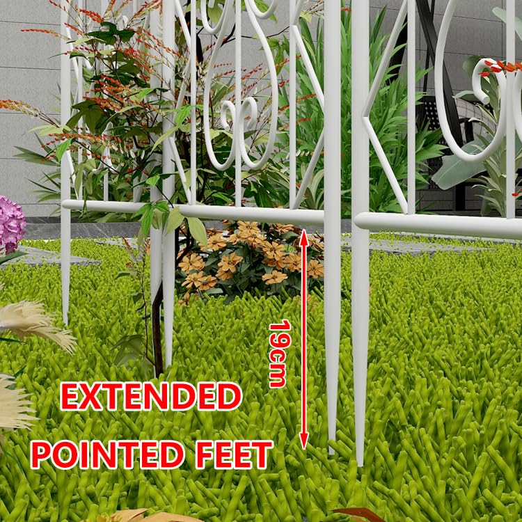 Treillis de jardin en fer forgé noir de 185 cm, lot de 2 cadres de support pour plantes grimpantes, extérieur pour vignes, fleurs et légumes
