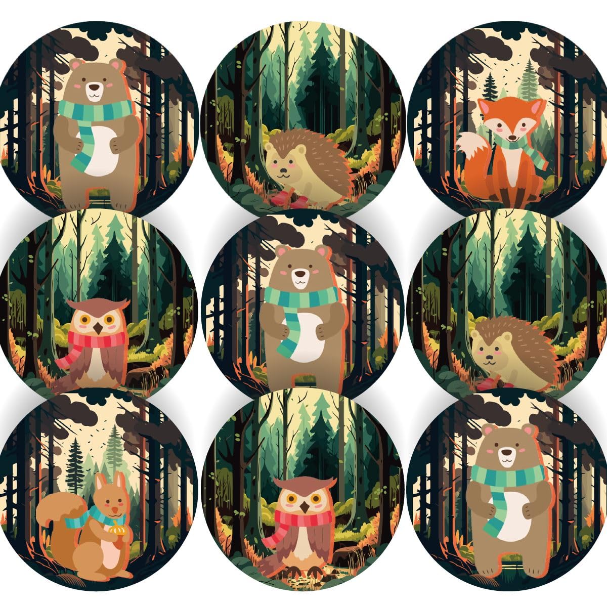 144 Forest Animals - Themed Reward Stickers Teachers, Parents - Size 30mm