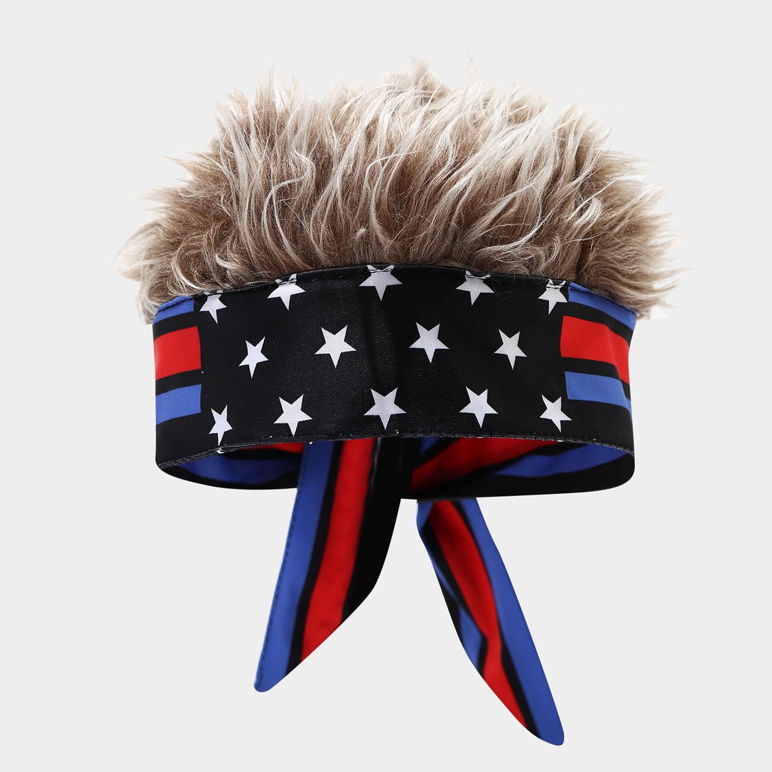 YAZVNTO USA Country Flag Wig Headband Football Fan Accessories Curly Party Wig Sports Event Celebration Costume Decoration for Men Women