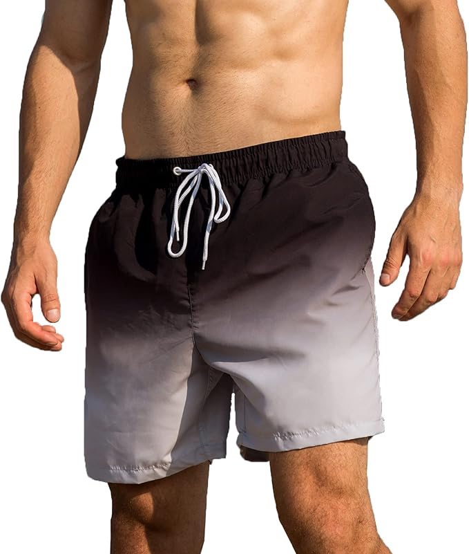 Gleemyth Mens 5 Inch Quick-Dry Swim Trunks with Mesh Lining Mens Swim Shorts Elastic Waist for Beach, Surfing