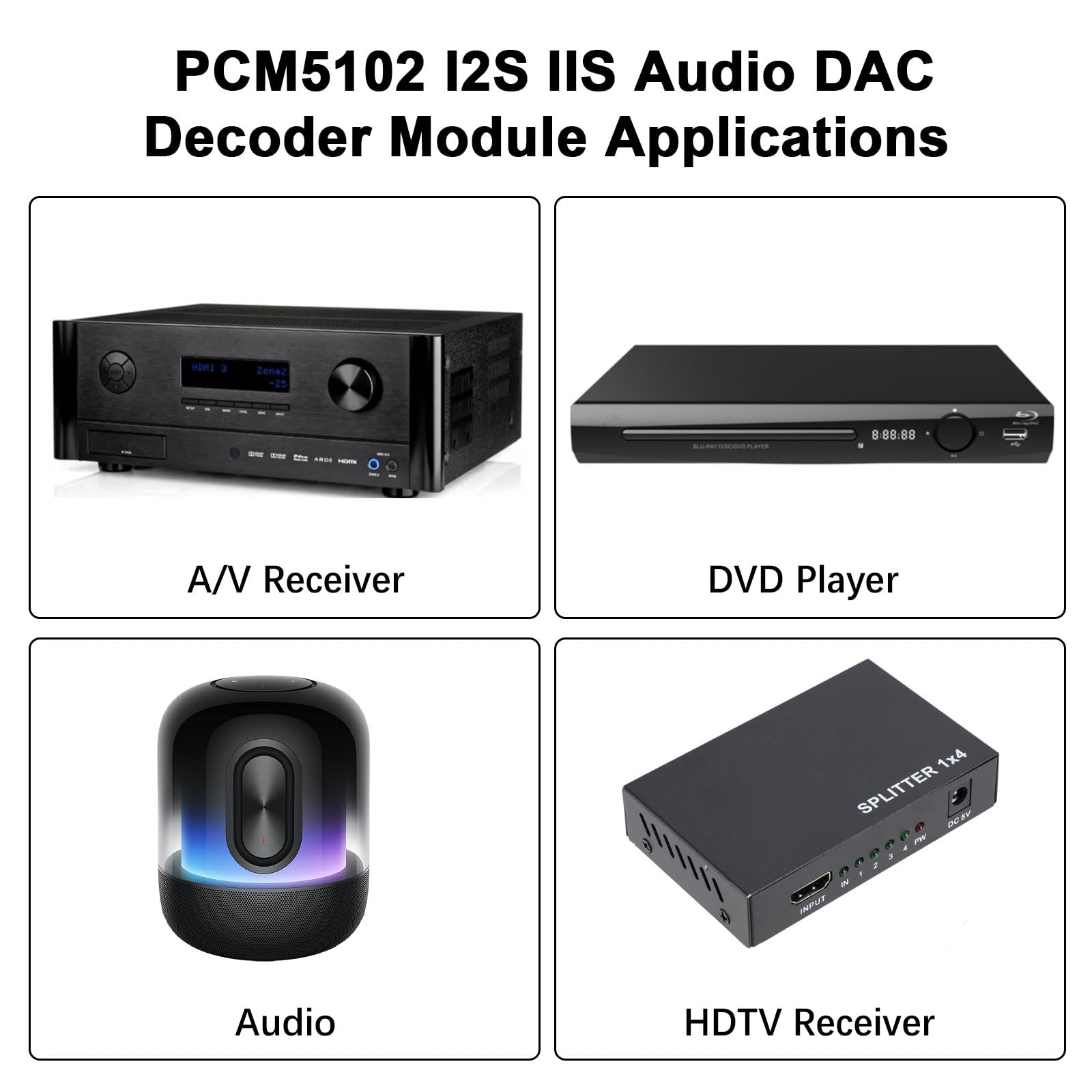 PCM5102 I2S IIS Convertitore digitale-analogico DAC stereo Modulo AYWHP 3 PCS Modulo convertitore audio digitale lossless con