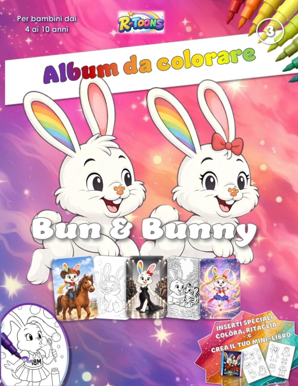 Bun & Bunny - Album da colorare - Vol 3: Un mondo incantato da colorare