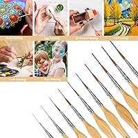 Vista 4 de Pinceles de pintura en miniatura, juego de 10 pinceles de pintura de detalles finos, pinceles pequeños para arte, manualidades, acrílico, acuarela