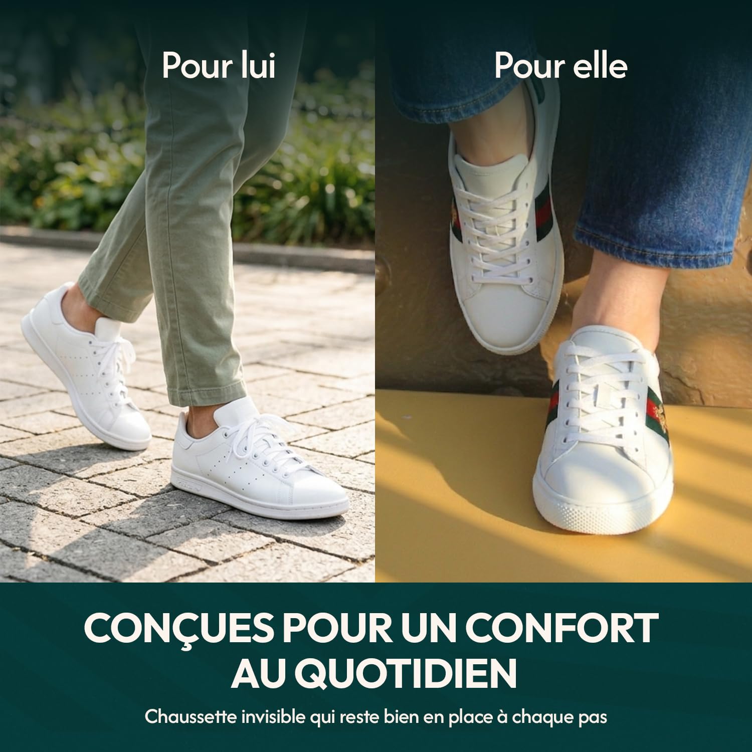 Chaussettes invisibles Premium en coton égyptien | Lot de 6 | Socquettes basses Antidéparantes | Anti transpiration | Douces & résistantes | Homme Femme | 35-38, 39-42, 43-46 | Blanches Noires