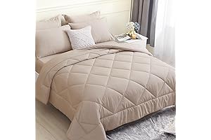 King Size Comforter Set 7 Piece Bed in a Bag, Reversible Bedding...