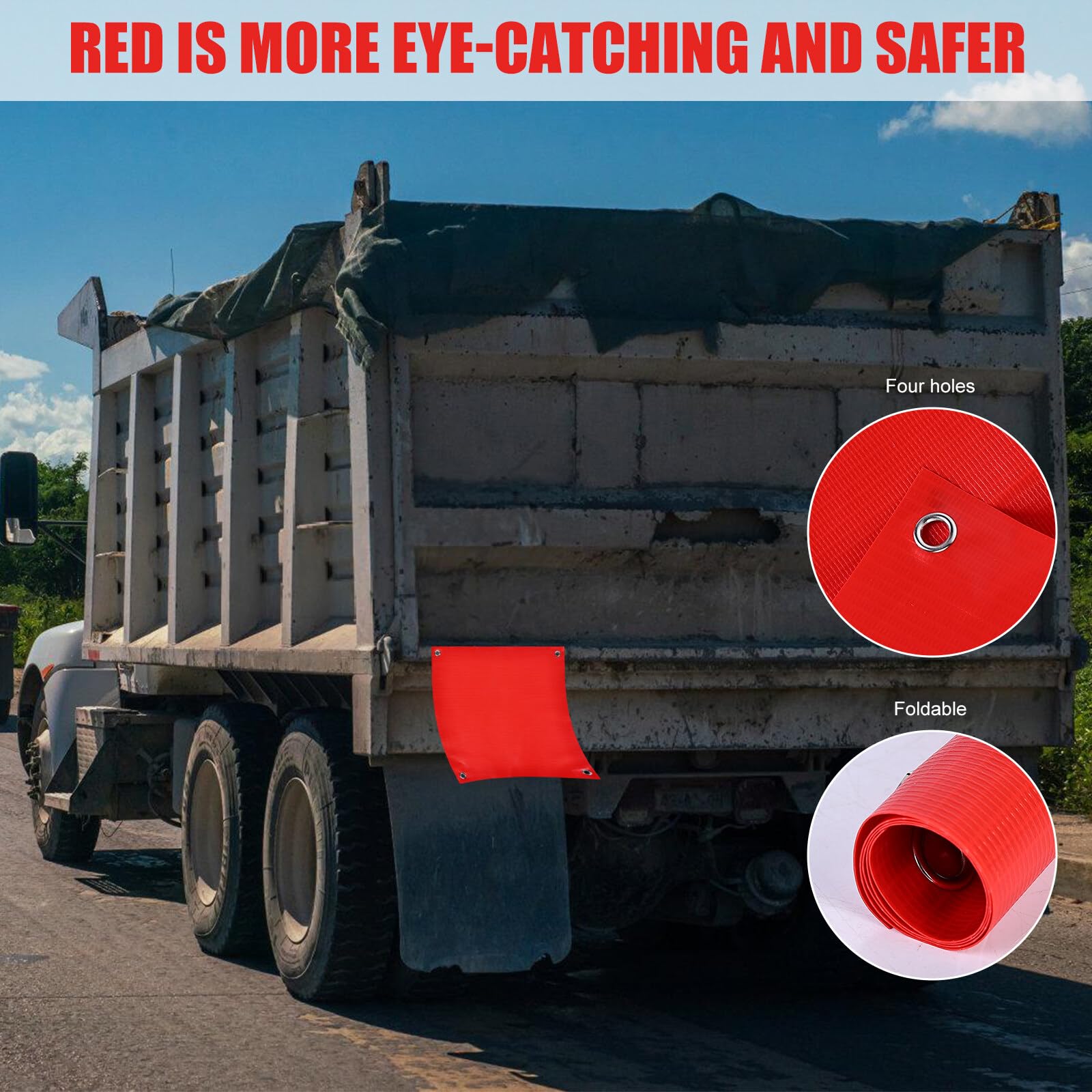 6 Stück Warnflaggen 45x45cm Rot - Reflektierend Für Anhänger Und LKW