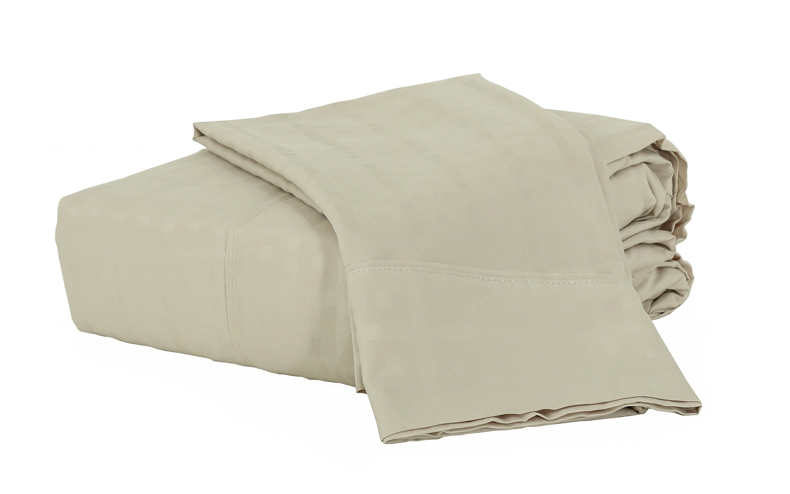 Natalia Cavalletto Box 1800 Series 6 Piece Microfiber Bed Sheet Set, King, Tan