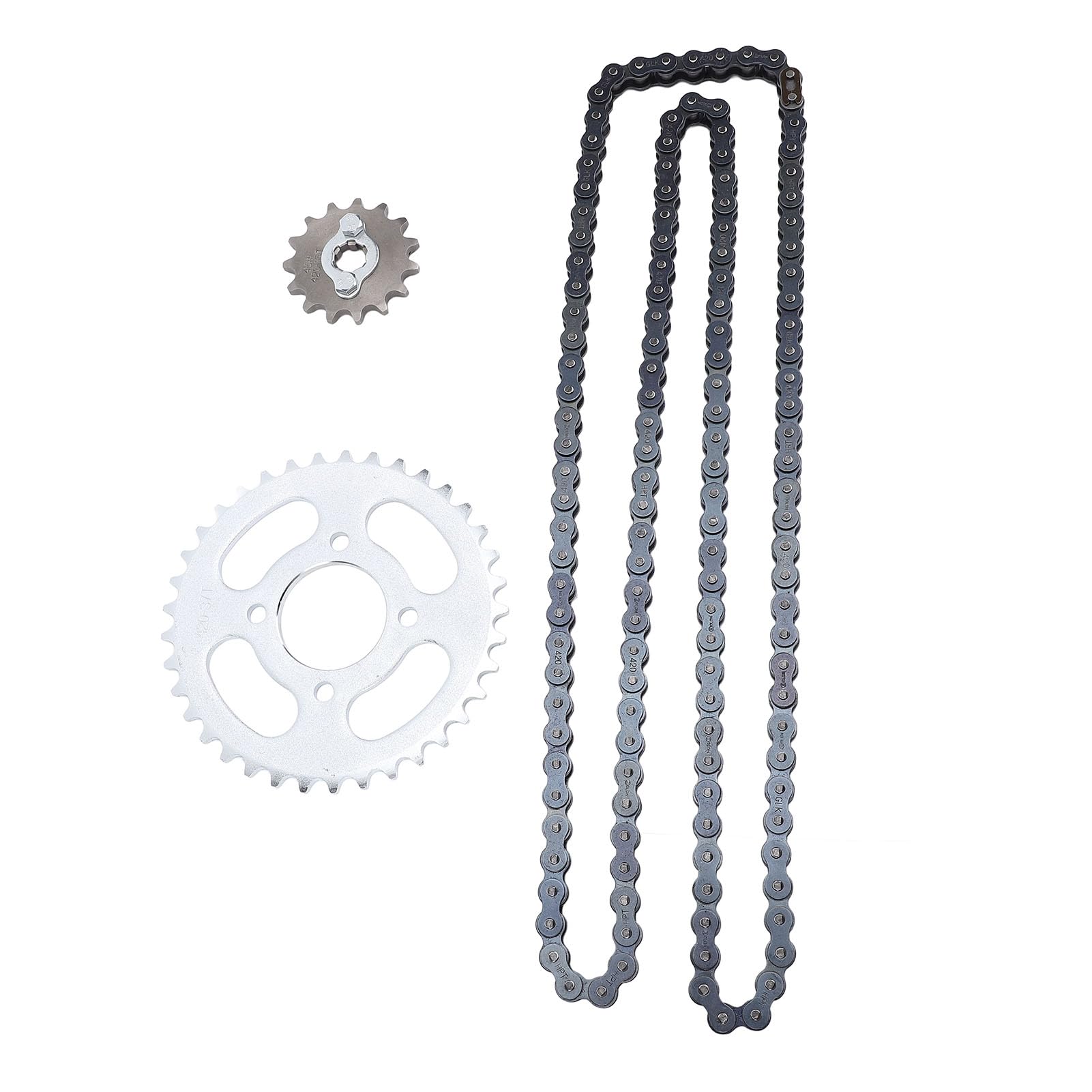 Juego de Cadena de Piñón de Aleación de Acero 420 15T 37T, Kit de Piñón Delantero y Trasero para ATV Quad Bike