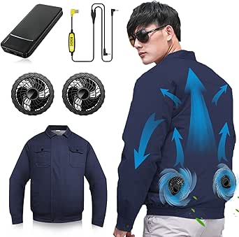 サクラチェッカー】[KLIFE] 空調作業服 ファン付き 30000mAh大容量