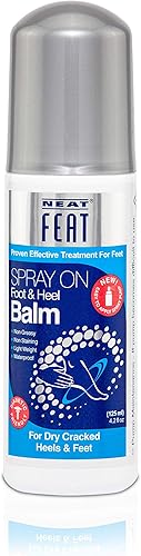 Spray de bálsamo para pies y talones, para pies y talones secos y agrietados. Hidratante de pies, no graso, bomba de 360 grados, 4.2 onzas líquidas