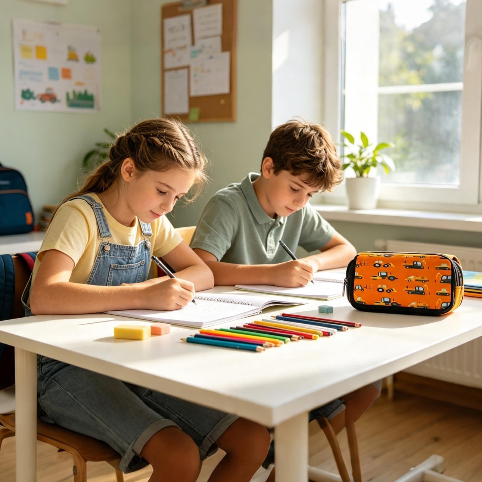 Astuccio in tessuto impermeabile a doppio strato, carino astuccio per ragazze, ideale per scuola, aula, casa e viaggi