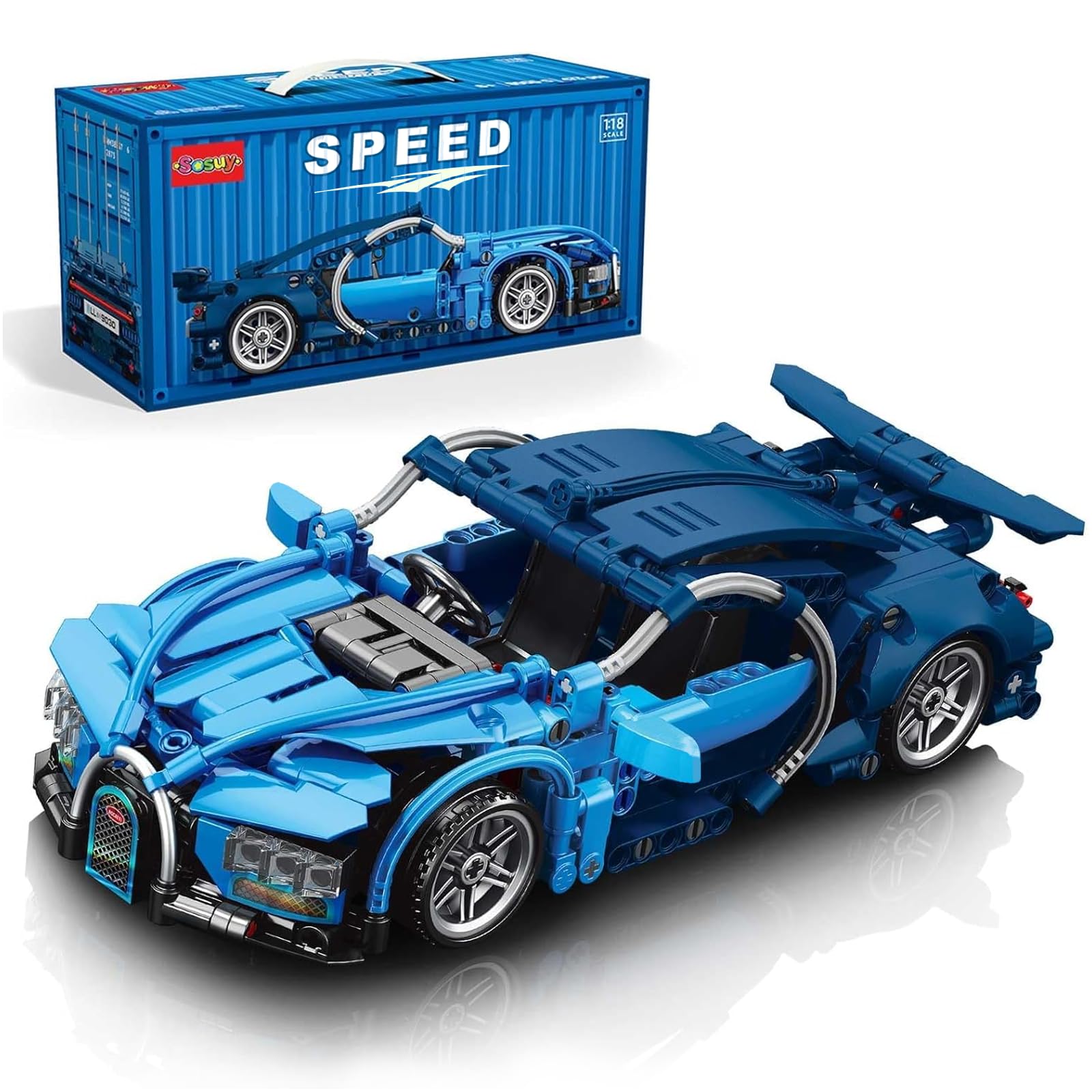 Amazon.com: Sosuy Building-Block Race-Car Set,1:18 Technical Modle