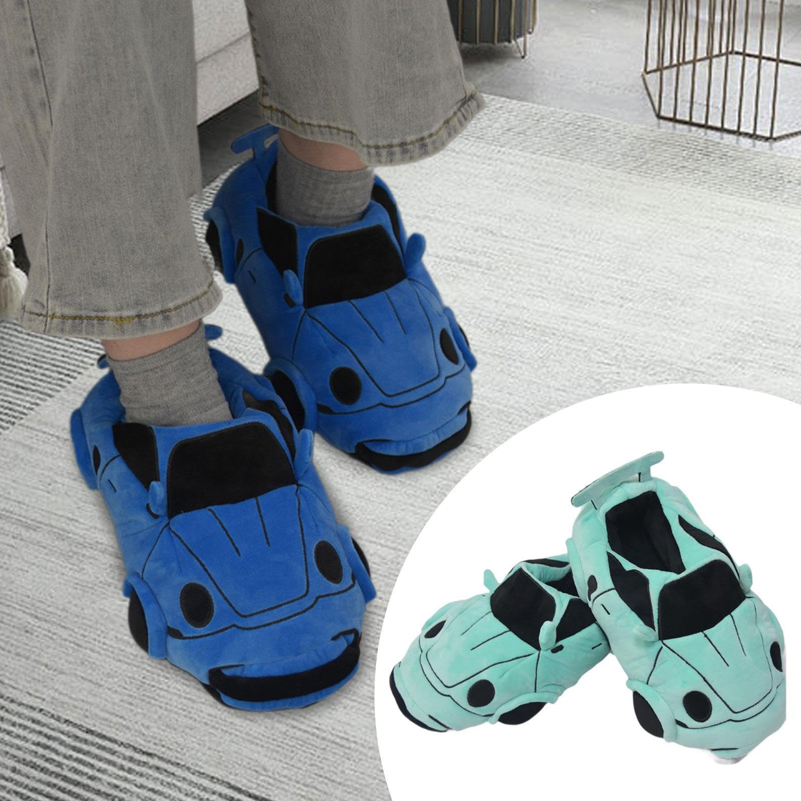 TISHITA Pantuflas Invierno Zapatillas Coche Casa Peluche Suaves Antideslizantes con Diseño Divertido Y Confort Térmico Adecuadas para Hombres Mujeres Y Adulto