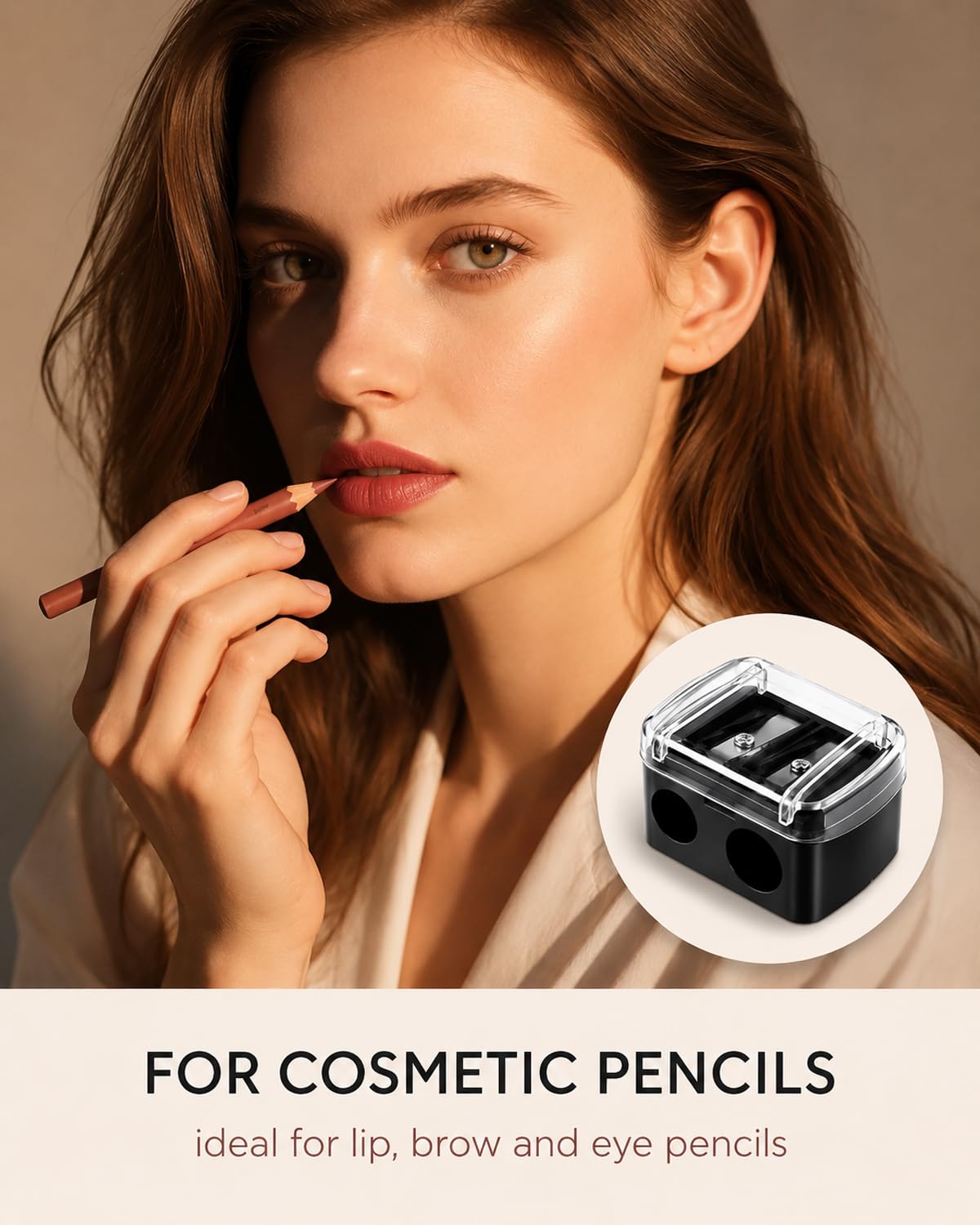 2 Pezzi Temperino Trucco Universale per Matite Cosmetiche, Matita Sopracciglia, Matita Labbra, Eyeliner, Lame di Precisione, Compatto e Portatile