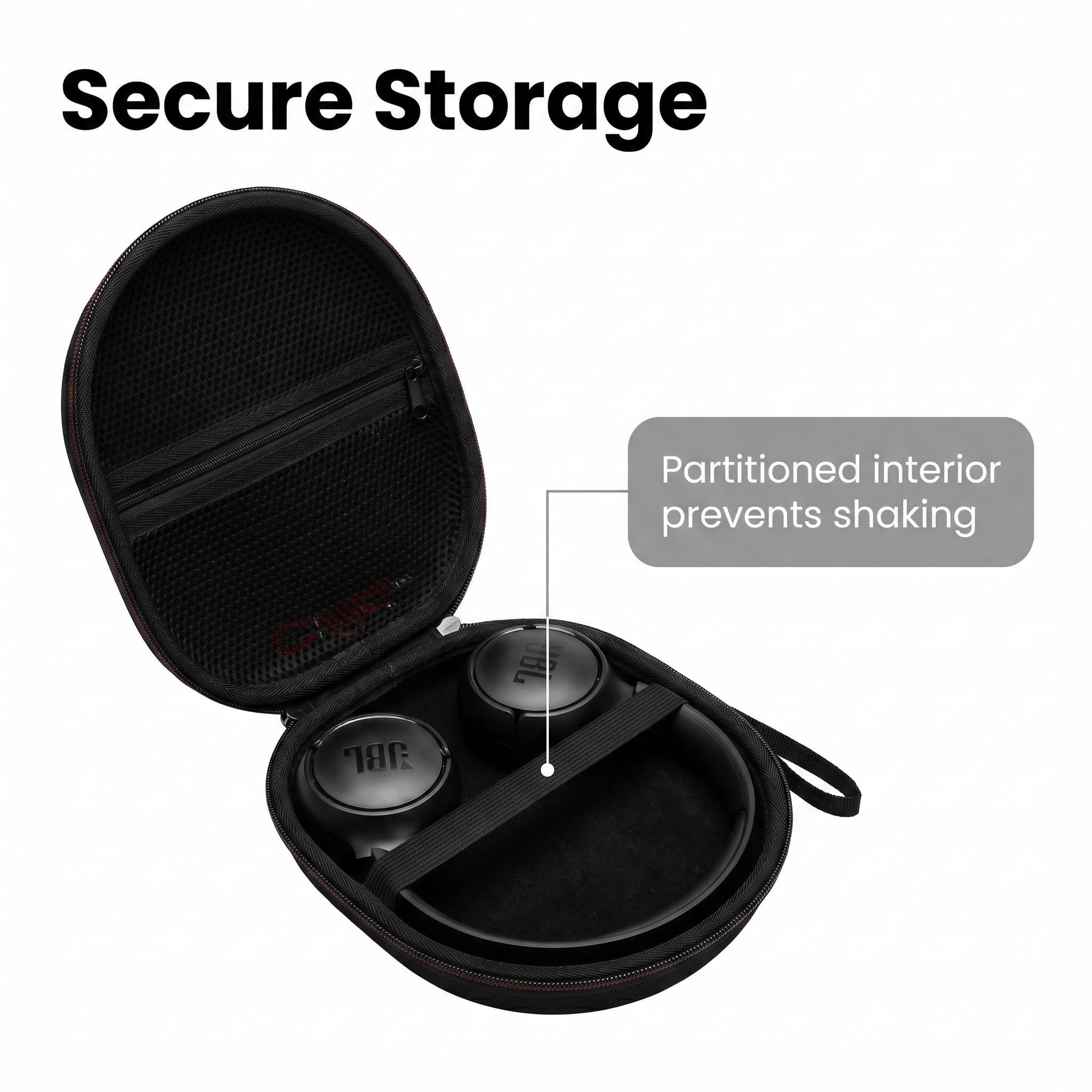 XANAD Housse Étui Casque JBL Tune 530BT 520BT 510BT 680NC 670NC 660BTNC Junior 470NC 320BT Soundcore Q20i Q30 Sony 720N 520 MDR-ZX110 Sac de Transport Rigide Cadeau Enfant Voyage École (Noir)