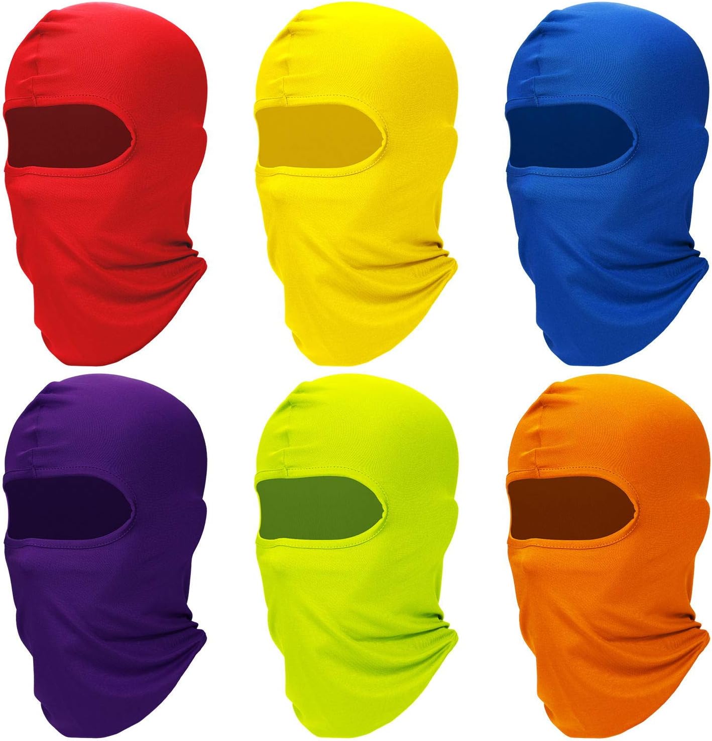 Syhood 6 Pcs Face Balaclava Cover Winter Windproof Mask Full Face Cover Polyester Ice Silk UV Protection for Outdoor Sports
