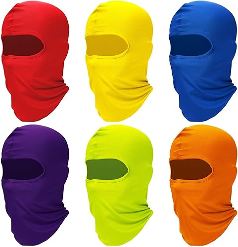 Syhood 6 Pcs Face Balaclava Cover Winter Windproof Mask Full Face Cover Polyester Ice Silk UV Protection for Outdoor Sports