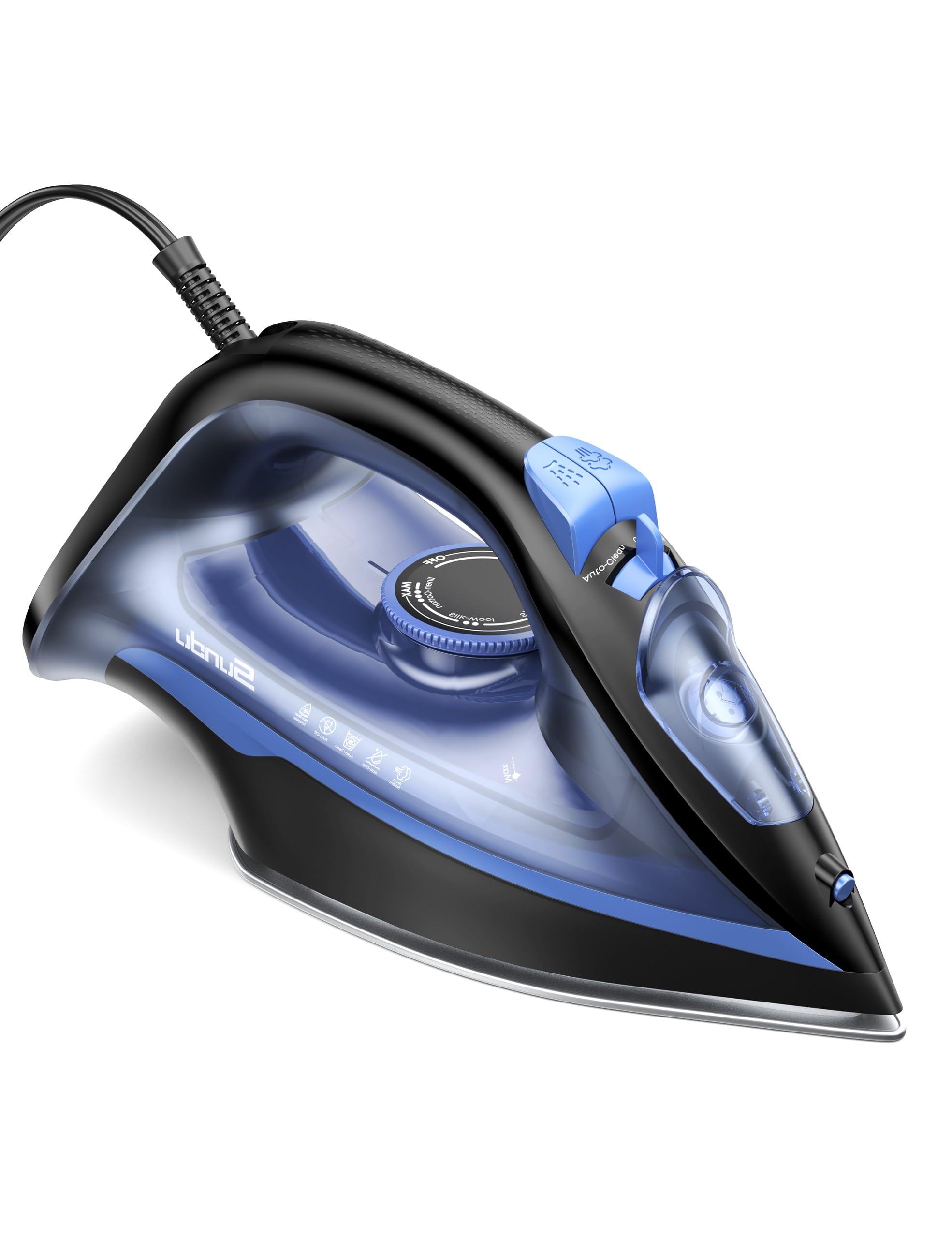 Irons Steamer for Clothes, 1500W Iron with Burst of Steam, 500 Microsteam Holes, Powerful Steam Iron, Auto shutoff, Self-Cleaning, 12.31oz Water Tank Ironing Clothes for All Fabrics Teal Blue
