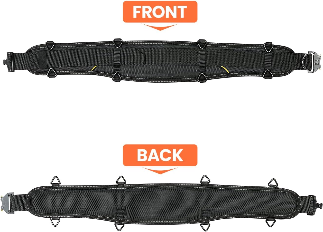 Multifunctional 33 Inch Tool Belt with Insurance Insert Buckle, 50 inch Adjustable Waist, Black, Fine Stitching
