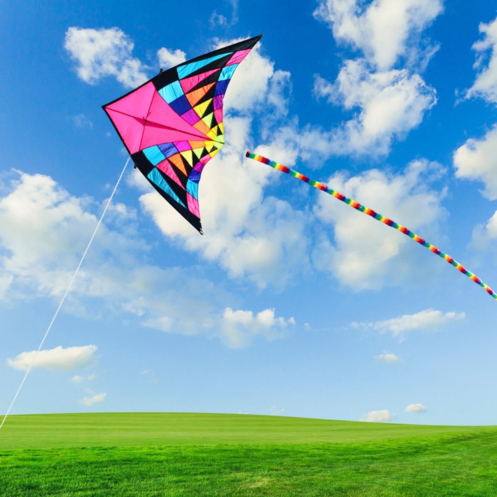 Cometa Grande, Profesional, Creativa Y Fácil de Hacer con Cola, Ideal para Actividades Familiares Al Aire Libre en, en La Playa, para