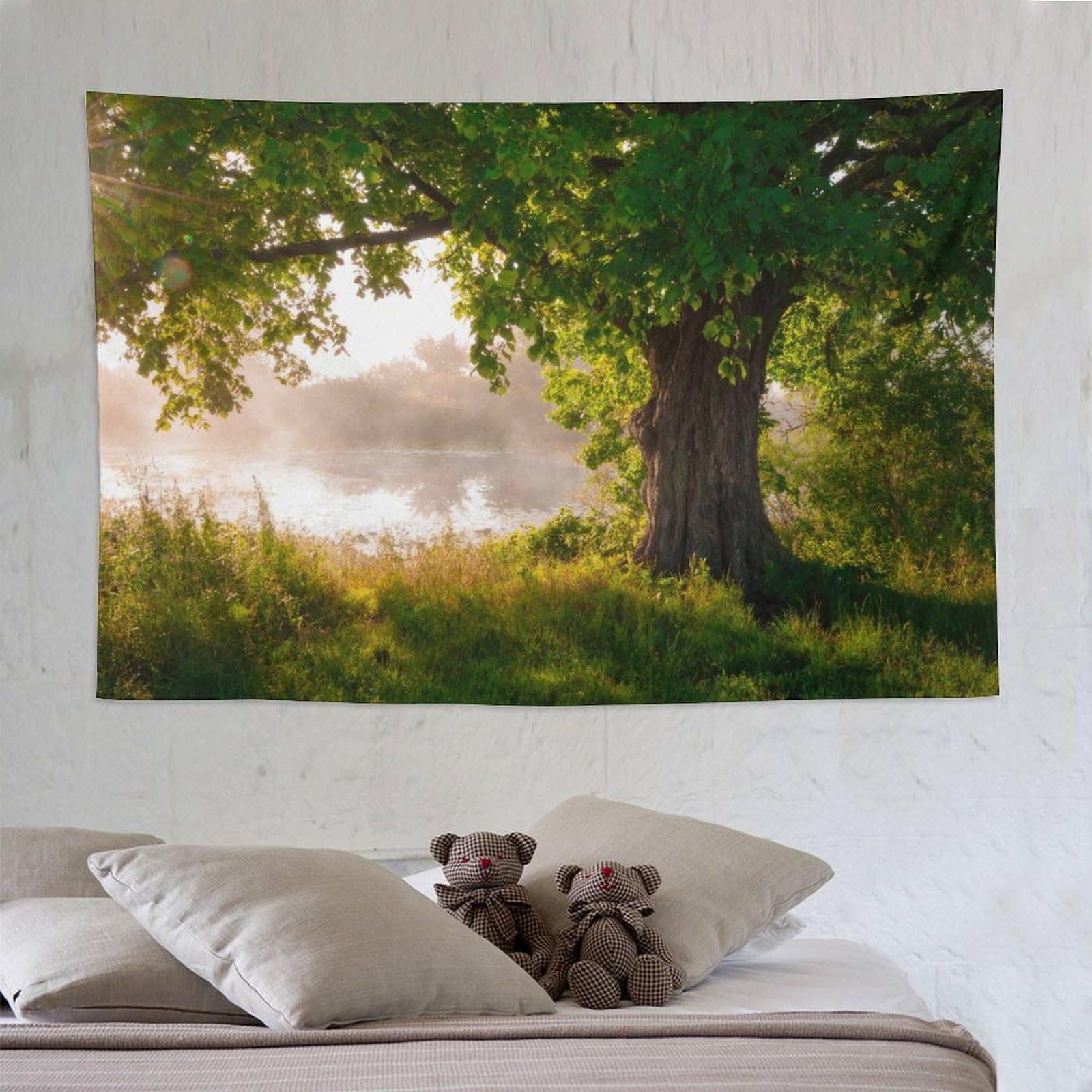 ZhiRain Tree Tapestry Wall Hanging Green Jungle Trees Nature Landscape Tapestries Home Decor for Living Room Bedroom Apartment Farmhouse Dorm 60"x90"