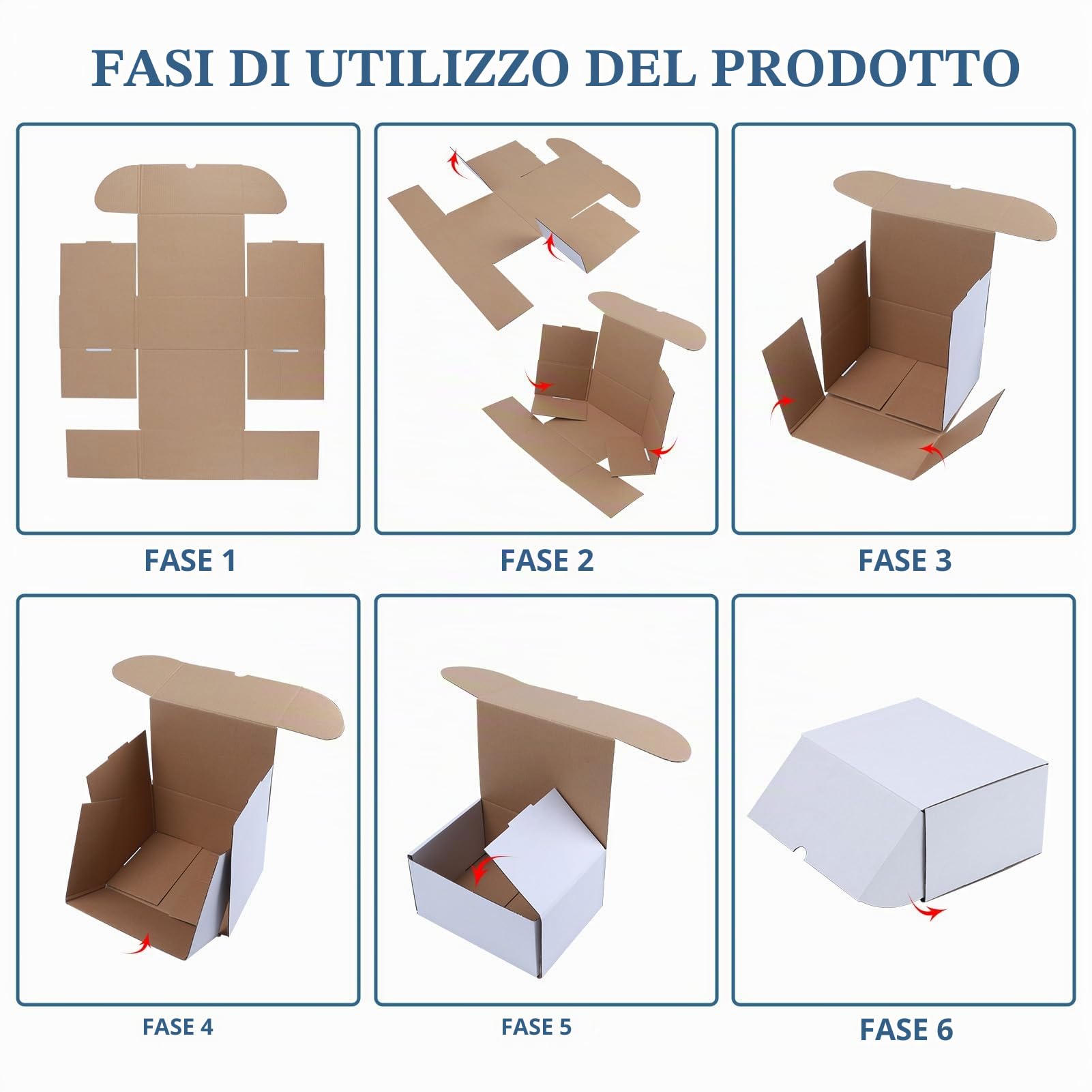 HORLIMER Scatole di Cartone per Spedizione 30.5x25.4x15.3cm Set 15 Bianca