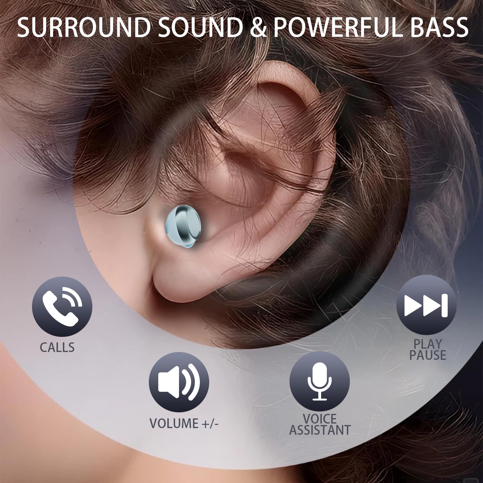 Rinsmola Schlafkopfhörer Bluetooth 5.4 Mini Kopfhörer, Schlafen Sleepbuds | 2026 Neue in Ear Kopfhörer Kabellos mit 25 Stunden Akkulaufzeit, Weiche Ohrhörer Sanfter Klang Bequem Tragen ohne Druckgefühl