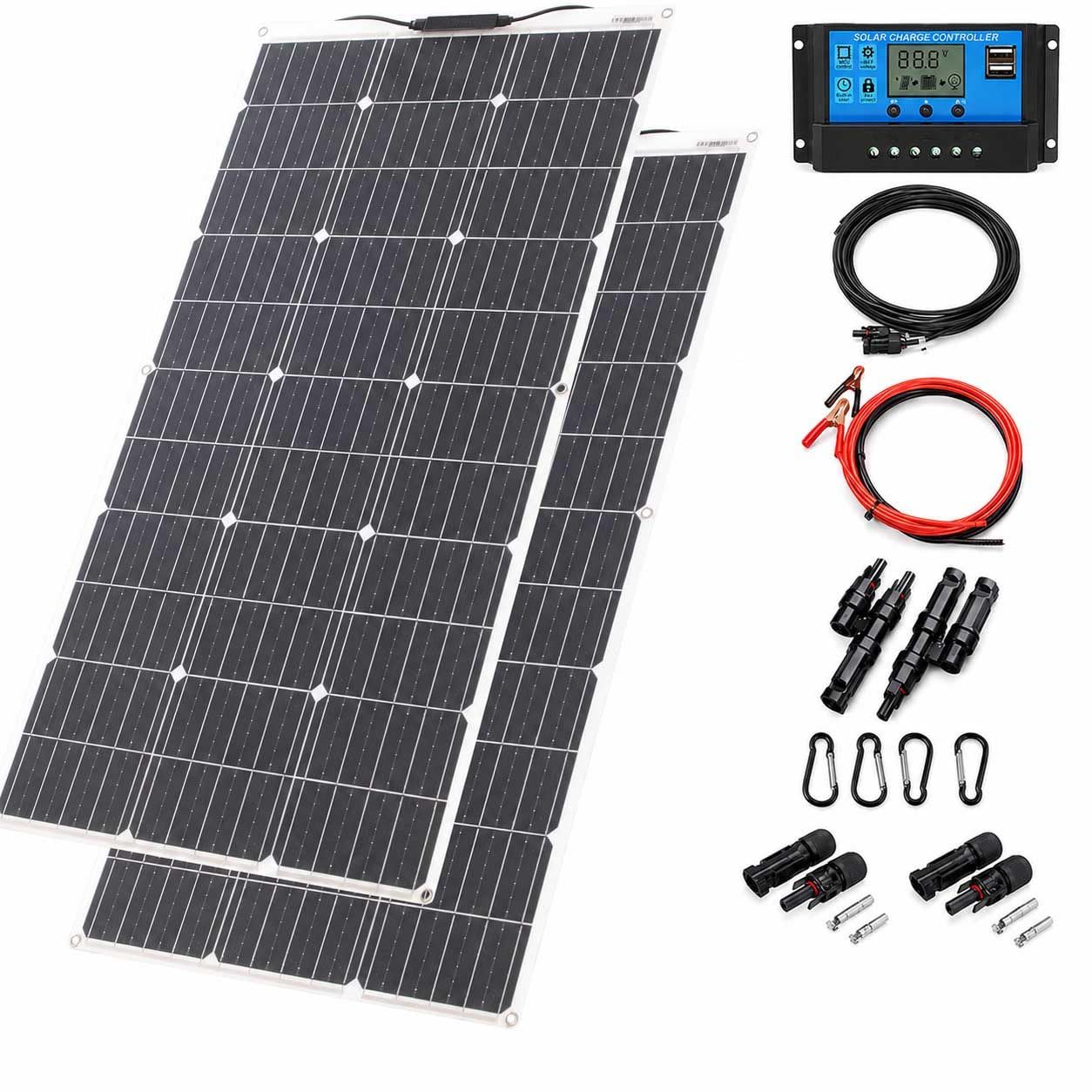 Panel Solar Monocristalino 400w con Mc4 para Batería De 12v 200w