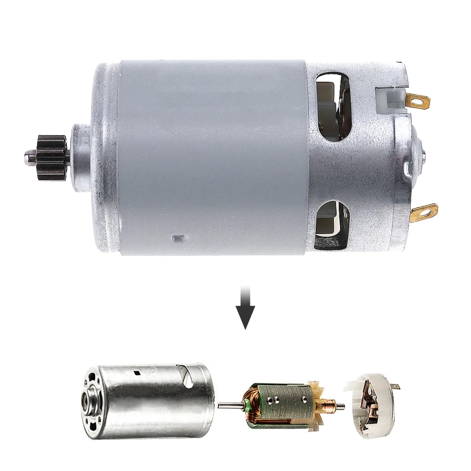 Silnik prądu stałego 550 12 V 14,4 V 16,8 V 18 V 25 V 19500 obr./min z 9 11 12 zębami i przekładnią o wysokim momencie obrotowym (napięcie-16,8 V)