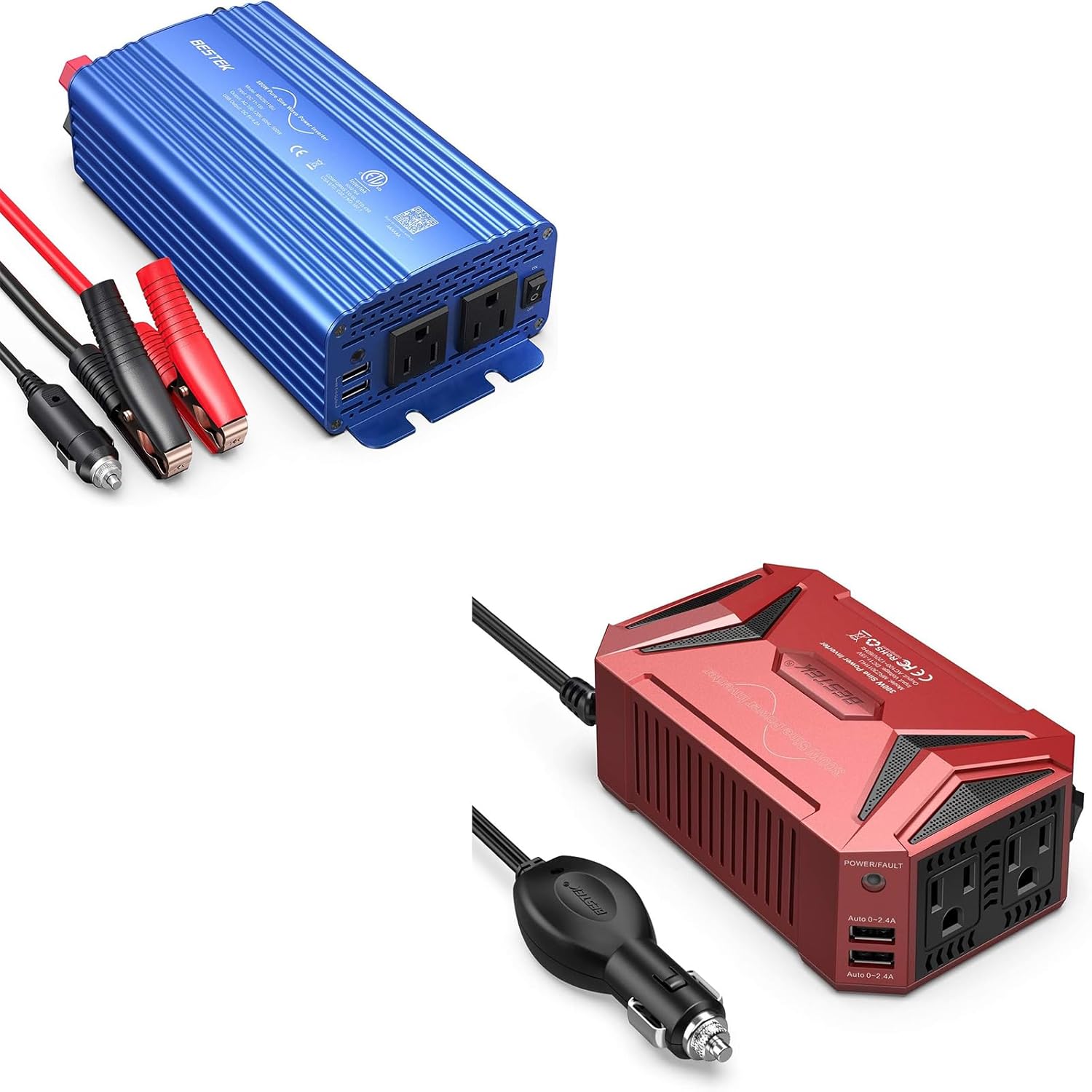 BESTEK 500W Pure Sine Wave Power Inverter and 300W Pure