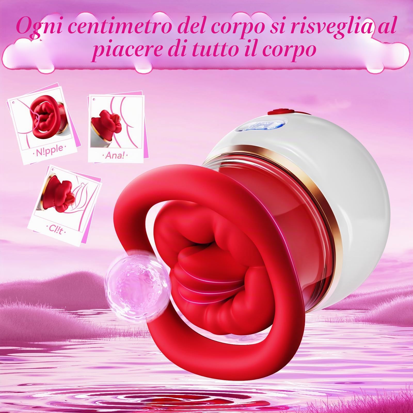 Vibrazione per le donne che succhiano il sesso giocattolo, set di vibratore 5 in 1 giocattolo sessuale per donne con LCD e 10 succhie, 10 leccate di lingua e 10 vibratori, vibratori per capezzoli